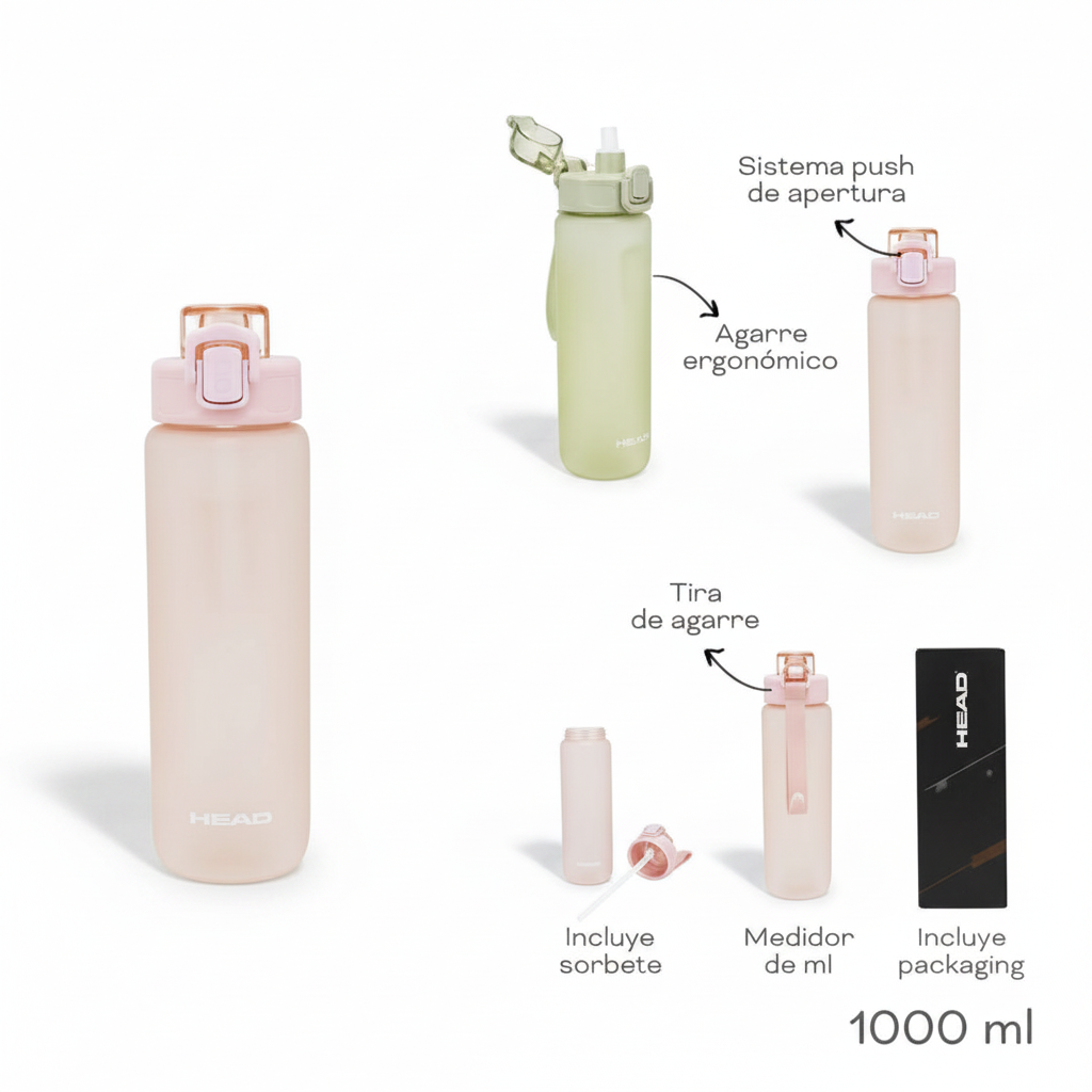 BOTELLA PLASTICO 1000ML HEAD 31374 TAR02