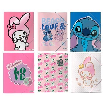CARPETA OFICIO 3 SOLAPAS C/ELAST. NENA/VARON MOD SURT.1005213- 1005107-1005131-1005148-1005211 MOO01