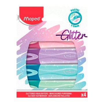 RESALTADOR X 4 PASTEL GLITTER 742046 MAP01