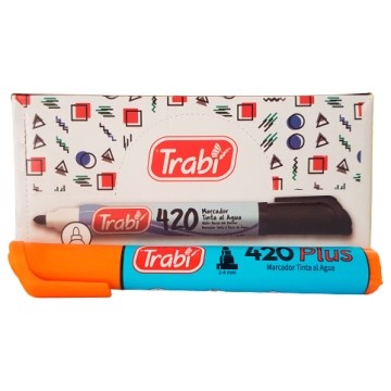 MARCADOR AL AGUA P/REDONDA 420 NARANJA TR1526 TRABI (B12)