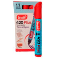 MARCADOR AL AGUA P/REDONDA 420 ROJO 1523 TRABI (B12)