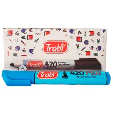 MARCADOR AL AGUA P/REDONDA 420 CELESTE TR1530 TRABI (B12)