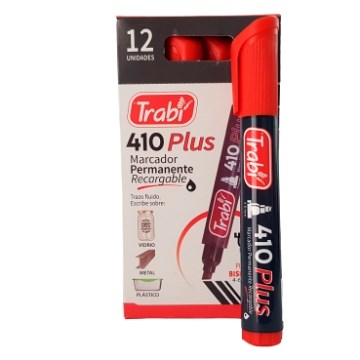 MARCADOR PERM. P/CHANFLE 410 ROJO TR6423 TRABI (B12)
