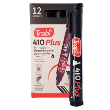 MARCADOR PERM. P/CHANFLE 410 NEGRO 6421 TRABI (B12)