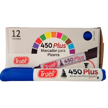 MARCADOR P/PIZARRA 450 AZUL 9522 TRABI (B12)