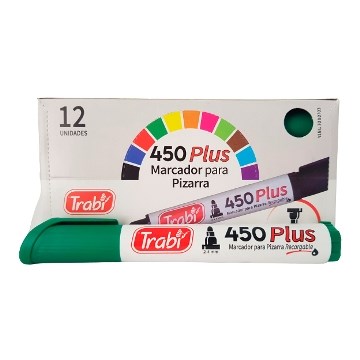 MARCADOR P/PIZARRA 450 VERDE 9524 TRABI (B12)