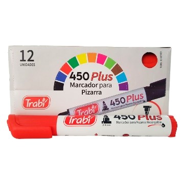 MARCADOR P/PIZARRA 450 ROJO 9523 TRABI (B12)