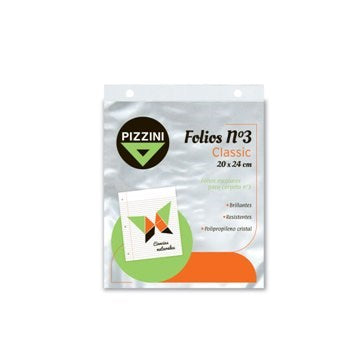 FOLIO Nº3 X100 UNID CRISTAL 40 MICRONES PIZZINI 50FEX100 PZ01 (B48)