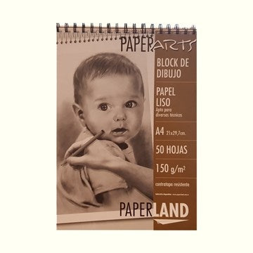 BLOCK DIBUJO A4 LISO C/ESP. 50HJS 150GRS PAPERARTS 80.10.20.4.1 PAP01