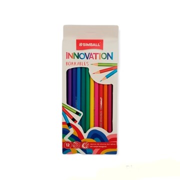 LAPICES COLOR X 12 LARGO BORRABLES INNOVATION SIMBALL 0215060001 SPP01 (B12)