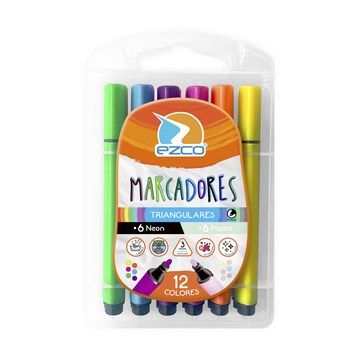 MARCADORES  X 12 TRIANGULAR CAJA PLAST. 403700-12 SK01 (B12)