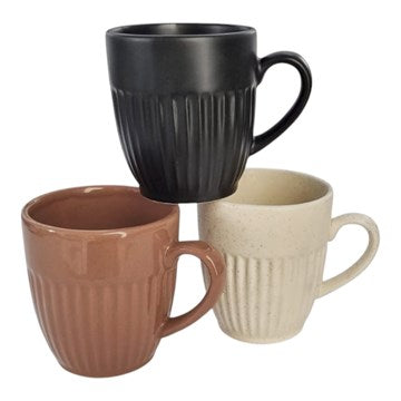 JARRO MUG CANELA CERAMICA 360C.C FACETADO COLORES SURT. 960 TCO01 (P)