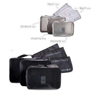 SET ORGANIZADOR VALIJA X6 PZAS TRAVEL TECH 16029/16030 TAR02 DA10293 SF01 (M)