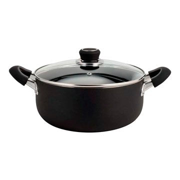OLLA 24CM TEFLON C/TAPA VIDRIO Y MANGO PLAST.TH24SF/DAY07 HUD01 (M)