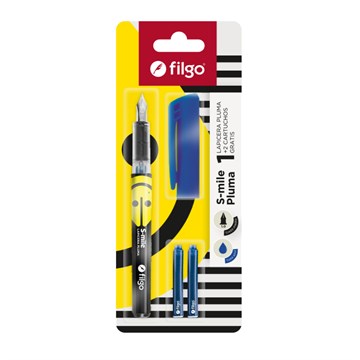 BOLIGRAFO PLUMA ESCOLAR C/TAPA + 2 CARTUCHOS EN BLISTER SMFV-B1-003 FV-SM-B2 SMR7-B1-003 FIL01