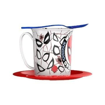 TAZA C/PLATO Y CUCHARA AVANGER/SPIDER-MAN 01AVENGR031/01SPIDER031  BEL01 (B24)