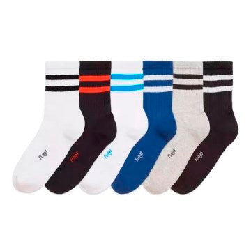 MEDIA HOMBRE 2 RAYAS ALGODON Y LYCRA DISEÑO VARSITY T UNICO 1420 1424 FLOYD FLO02 (B12) (P)