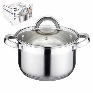 OLLA 26CM ACERO INOX. TRIPLE FONDO T/VIDRIO 6LTS 57915514 CR02