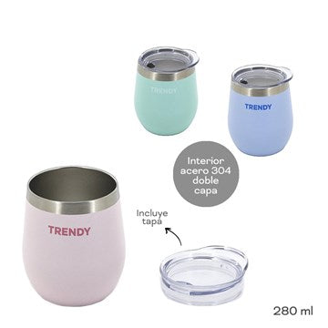 MATE TRENDY 280ML S/BOMBILLA Y TAPA P/ VIAJE 19016-16266-16268/16265/16267/18486 TAR02
