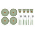 PLATO + VASO+ CUBIERTOS X 4 UNID. CAROL  3900 39160 CAR15