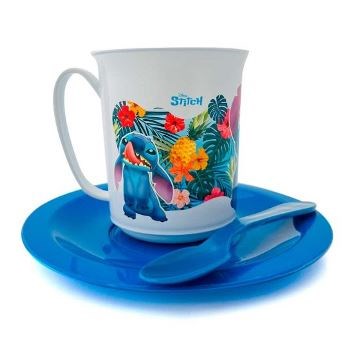 TAZA C/PLATO Y CUCHARA STITCH 01STICHT031 BEL01