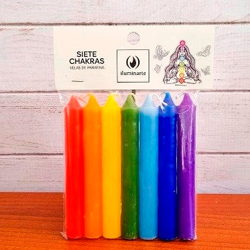 VELAS X7 EN BLISTER 7 CHAKRAS PARAFINA 198A ILUM01