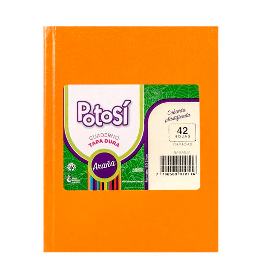 CUADERNO 42HJ T/D RAY ARAÑA NARANJA POTOSI 410116 TEC02 (B90)