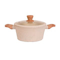 OLLA 26CM TEFLON GRANITO C/TAPA VIDRIO Y MANGO SILICONA/MADERA 8726 6726 CAR15 (B4)