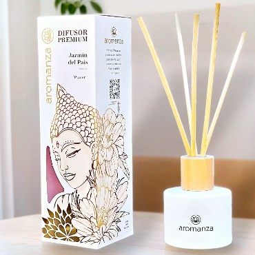 DIFUSOR 125ML VIDRIO C/VARILLAS BAMBOO AROMANZA 102ZB ILUM01
