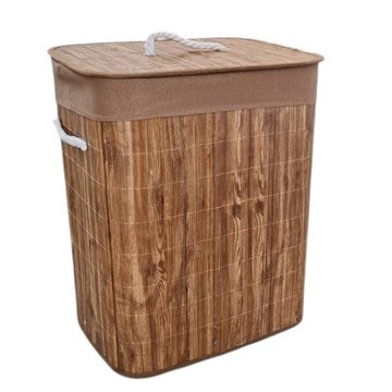 CESTO P/ROPA 50CM BAMBOO OSCURO C/TELA 304639 301447 PCU01