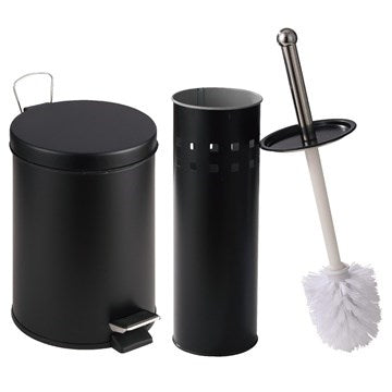 RECIPIENTE RESIDUOS 5LT + ESCOBILLA BCO/NGRO METAL 57916597/57917469 CR02