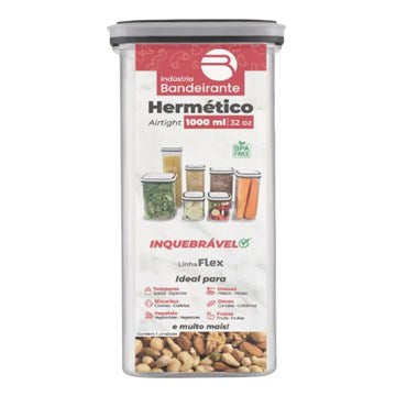 HERMETICO CUAD. 1000CC ACRILICO TRANSPARENTE 0129637 2563 MISH02 SAO01 (B6/96)
