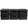 CANASTO RECTANGULAR 38X28 C/TAPA T/RATAN NEGRO  069.006.003 SAO01