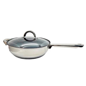 SARTEN 24CM C/TAPA VIDRIO ACERO INOX. TRIPLE FONDO 57917490 CR02
