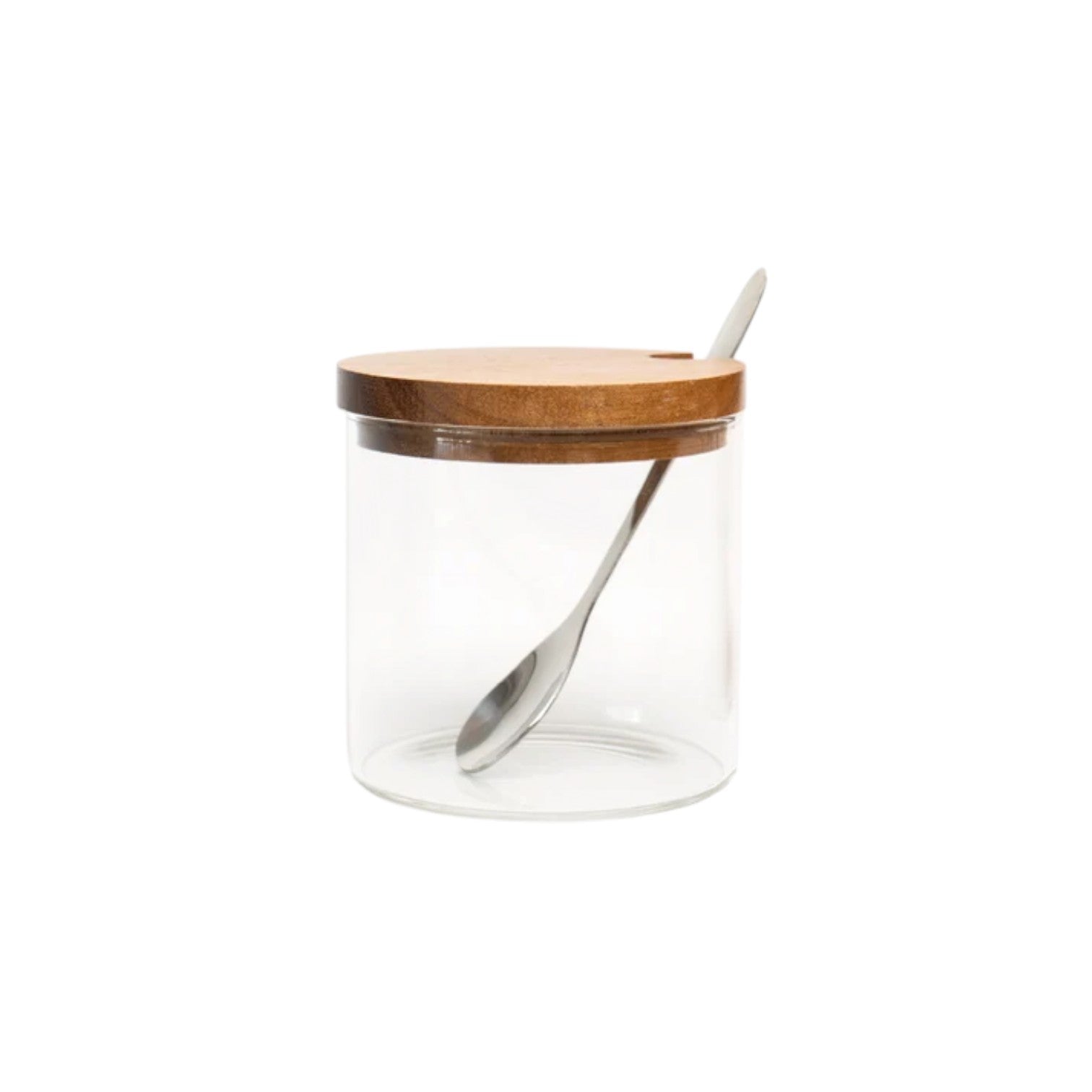AZUCARERA VIDRIO C/TAPA Y CUCHARA DE BAMBU 1053 BZP01