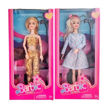 MUÑECA FLACA C/SOMBRERO/VESTIMENTA DORADA ARTICULADA BARBIC 34558/34640 AND01
