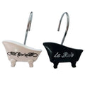 GANCHO P/CORTINA X12  DE BAÑO RESINA C/ FRASES E0055G E0057NG E0054BL 1104 ALF01 MF01