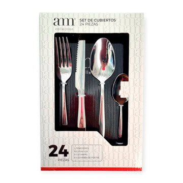 JUEGO CUBIERTOS X24PZAS AM COLLECTION METAL  XR-14S MIN02 MTA01