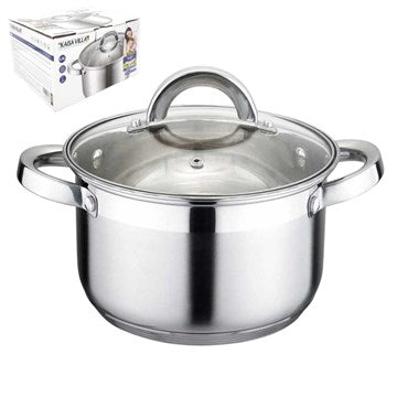 OLLA 24CM ACERO INOX. TRIPLE FONDO T/VIDRIO 6.5LTS 57915513 CR02