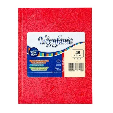 CUADERNO  48HJ 19X24 T/D LISO ARAÑA ROJO 448027 TRIUNFANTE TEC02