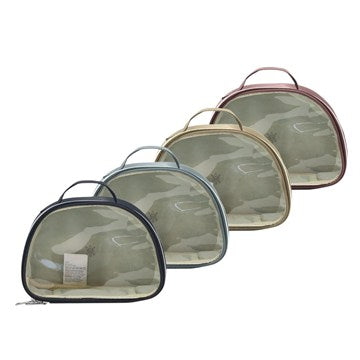 PORTACOSMETICOS 16X23X10CM OVAL PVC TRANSP+TELA 4 COLORES AMAYRA 67.E816 LSE01 (B24/1)