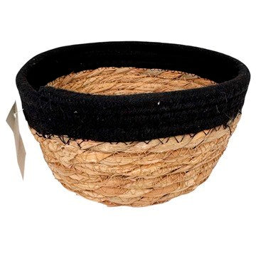 CANASTA 17X9CM SEAGRASS BORDE BCO/NGRO 25602982 25602983 TAL01