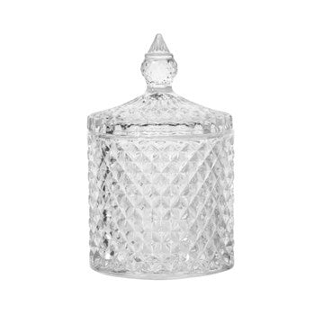 CARAMELERA 14X8CM VIDRIO LABRADO C/TAPA LUXC2502509 LUX01