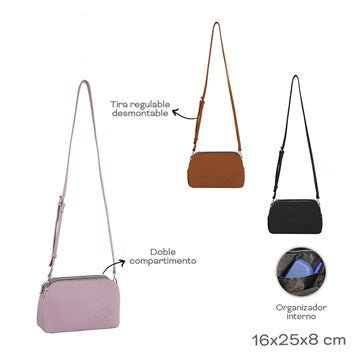 MORRAL 16X25X8CM TIRA REG DESMONT, DOBLE COMPARTIMENTO, ORG INTERNO MUAA 30397 TAR02