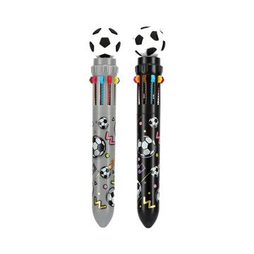 BOLIGRAFO RETRACTIL X10 COLORES FUTBOL BA-01004 SF01