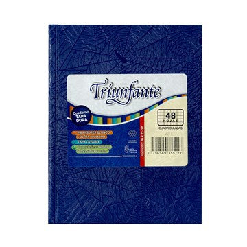CUADERNO  19X24CM 48HJ T/D CUAD ARAÑA AZUL 441226 TRIUNFANTE 123 TEC02 (B5)