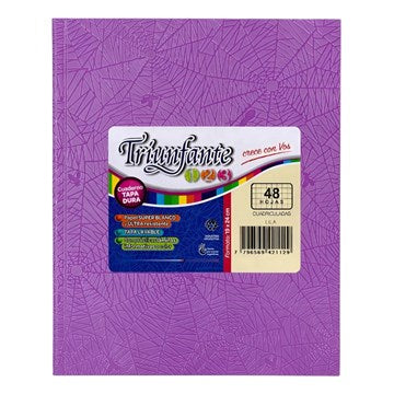 CUADERNO  19X24CM 48HJ T/D RAY ARAÑA LILA 451126 TRIUNFANTE 123 TEC02 (B5)