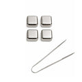 CUBO DE HIELO DE ACERO X4 + PINZA EN CAJA ZZ-2212 RAN01 (P)