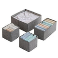 SET X4 CAJAS FORRADA EN TELA PLEGABLE GRIS 027-20G WOO01