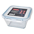 HERMETICO CUAD. 2.4L VIDRIO C/TAPA C/TRABA 22X22X11CM 464H BATH02